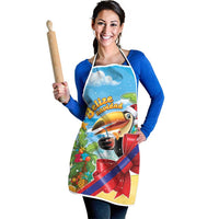 Belize Navidad Christmas Apron Funny Santa Toucan - Wonder Print Shop