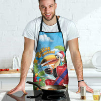 Belize Navidad Christmas Apron Funny Santa Toucan - Wonder Print Shop