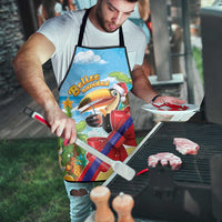 Belize Navidad Christmas Apron Funny Santa Toucan - Wonder Print Shop