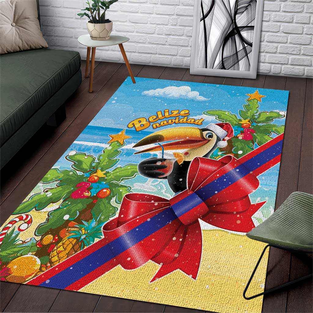 Belize Navidad Christmas Area Rug Funny Santa Toucan - Wonder Print Shop