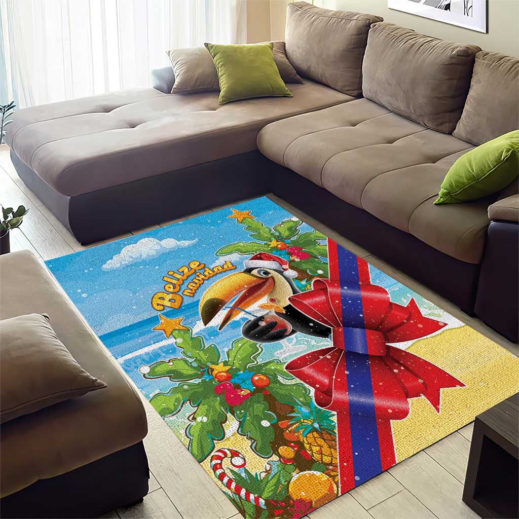 Belize Navidad Christmas Area Rug Funny Santa Toucan - Wonder Print Shop