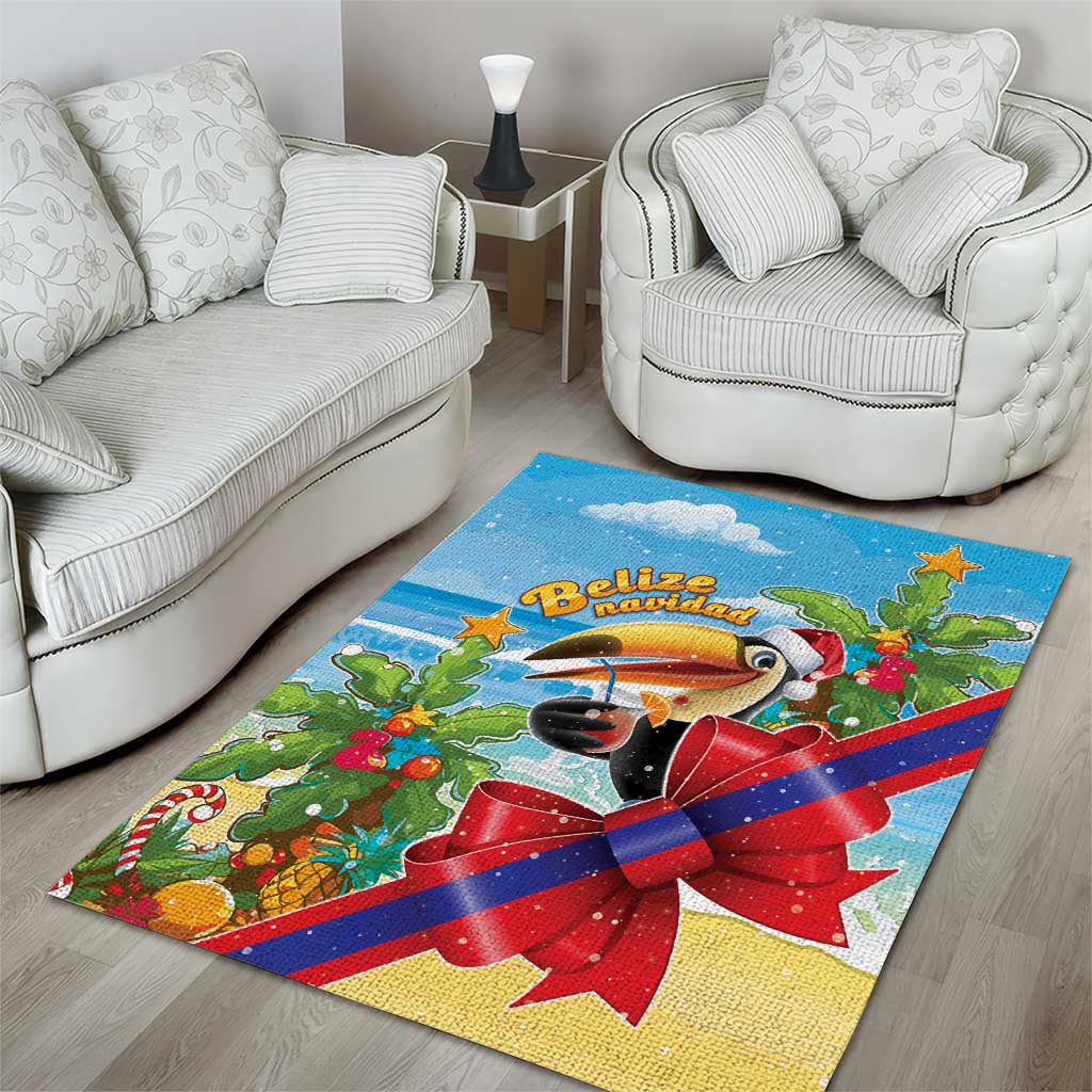 Belize Navidad Christmas Area Rug Funny Santa Toucan - Wonder Print Shop