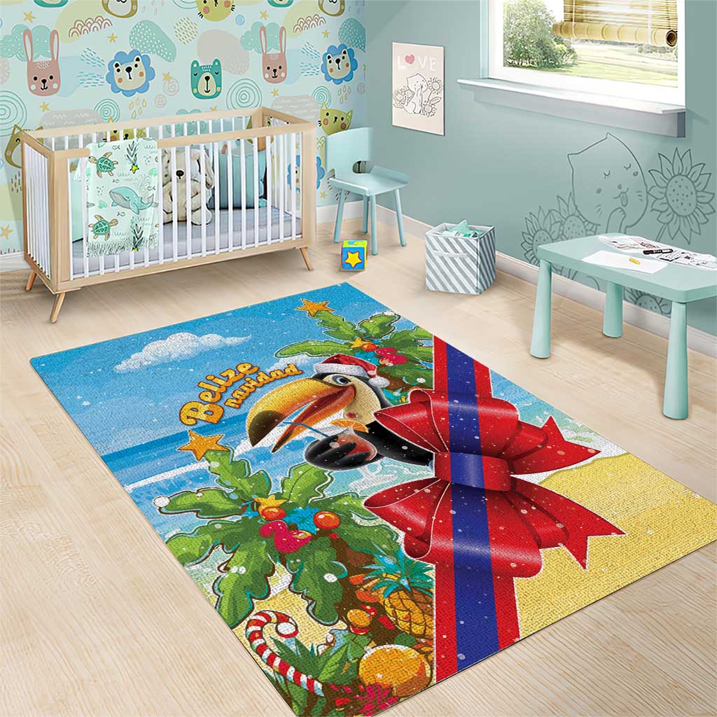 Belize Navidad Christmas Area Rug Funny Santa Toucan - Wonder Print Shop