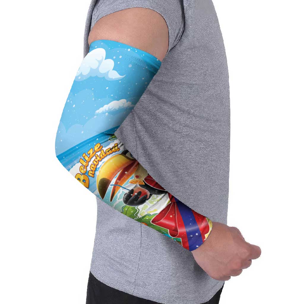 Belize Navidad Christmas Arm Sleeves Funny Santa Toucan - Wonder Print Shop