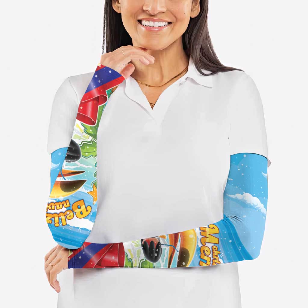 Belize Navidad Christmas Arm Sleeves Funny Santa Toucan - Wonder Print Shop