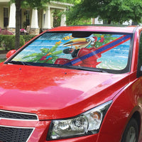 Belize Navidad Christmas Auto Sun Shade Funny Santa Toucan - Wonder Print Shop