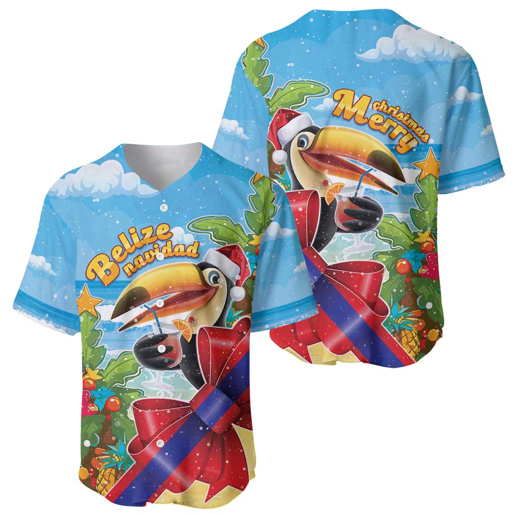 Belize Navidad Christmas Baseball Jersey Funny Santa Toucan - Wonder Print Shop
