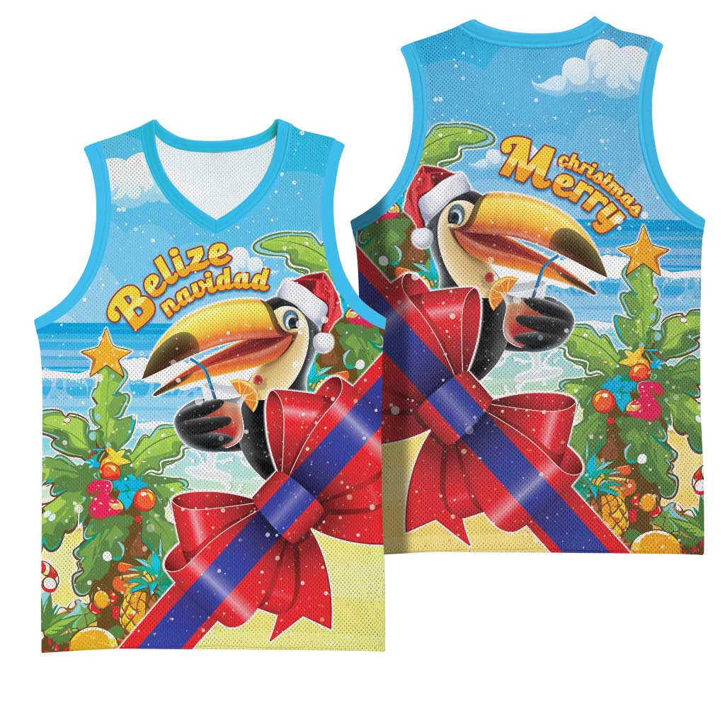 Belize Navidad Christmas Basketball Jersey Funny Santa Toucan - Wonder Print Shop