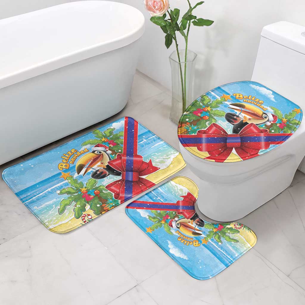 Belize Navidad Christmas Bathroom Set Funny Santa Toucan - Wonder Print Shop