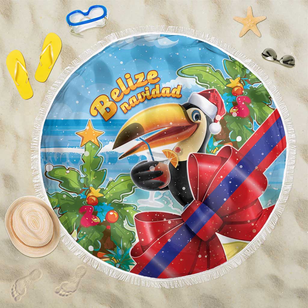 Belize Navidad Christmas Beach Blanket Funny Santa Toucan - Wonder Print Shop