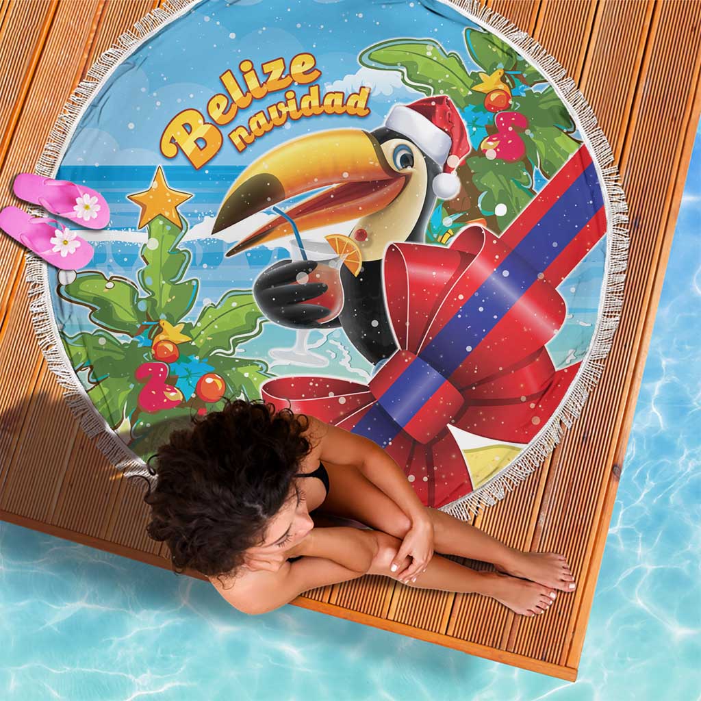 Belize Navidad Christmas Beach Blanket Funny Santa Toucan - Wonder Print Shop