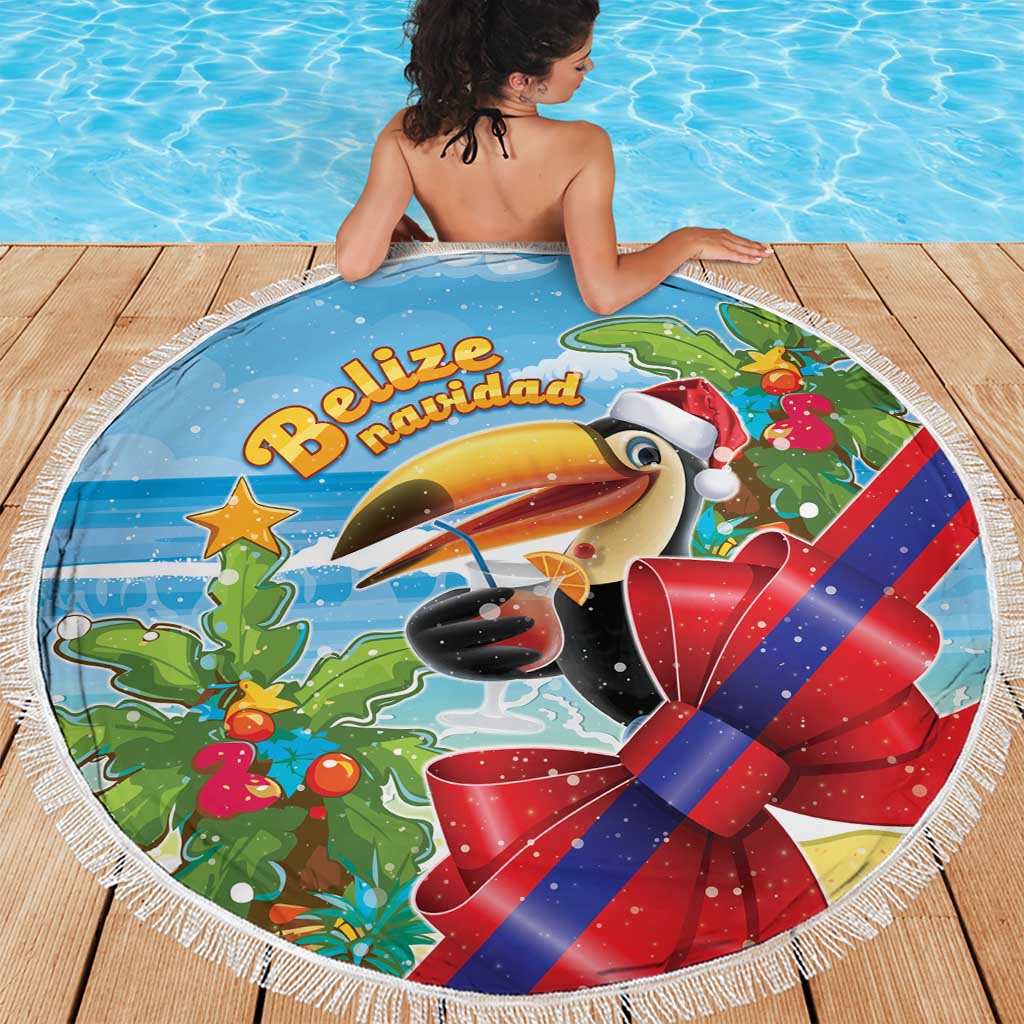 Belize Navidad Christmas Beach Blanket Funny Santa Toucan - Wonder Print Shop