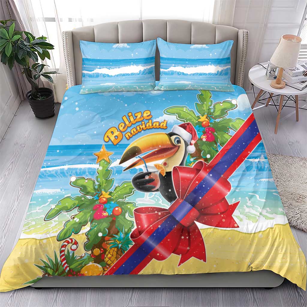 Belize Navidad Christmas Bedding Set Funny Santa Toucan - Wonder Print Shop