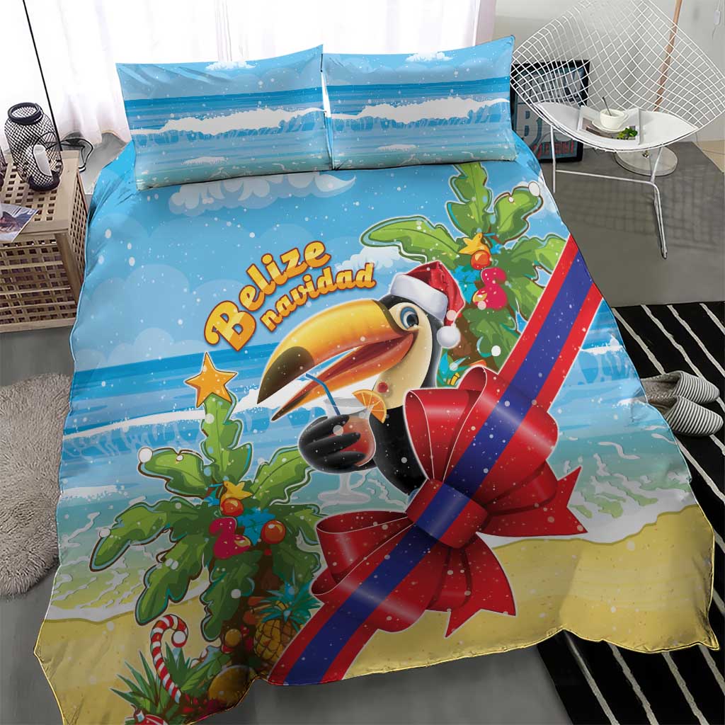 Belize Navidad Christmas Bedding Set Funny Santa Toucan - Wonder Print Shop