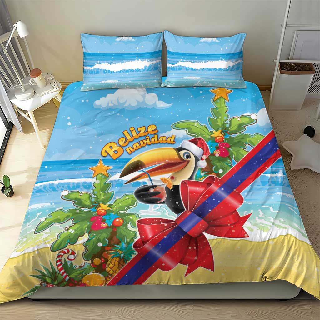 Belize Navidad Christmas Bedding Set Funny Santa Toucan - Wonder Print Shop