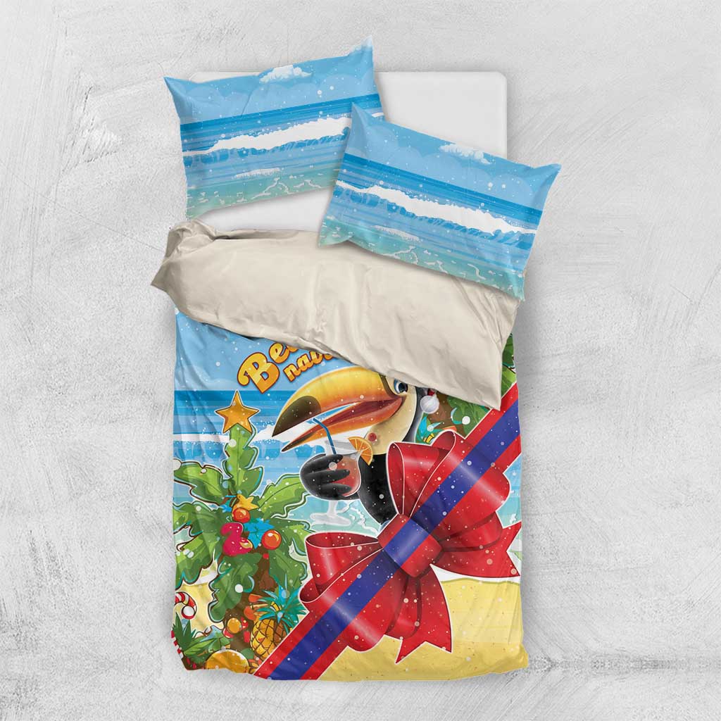 Belize Navidad Christmas Bedding Set Funny Santa Toucan - Wonder Print Shop