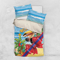 Belize Navidad Christmas Bedding Set Funny Santa Toucan - Wonder Print Shop