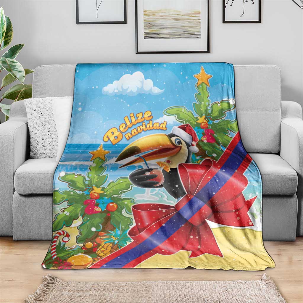 Belize Navidad Christmas Blanket Funny Santa Toucan - Wonder Print Shop