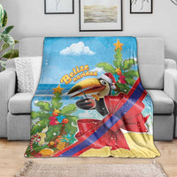 Belize Navidad Christmas Blanket Funny Santa Toucan - Wonder Print Shop