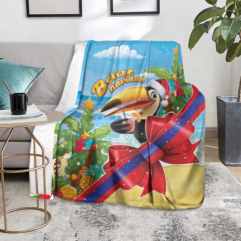 Belize Navidad Christmas Blanket Funny Santa Toucan - Wonder Print Shop