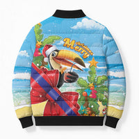 Belize Navidad Christmas Bomber Puffer Jacket Funny Santa Toucan - Wonder Print Shop