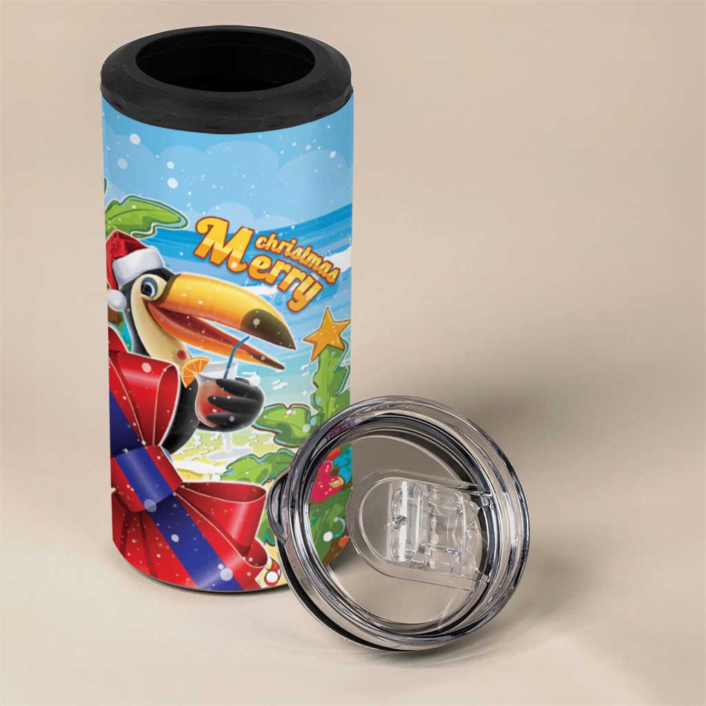 Belize Navidad Christmas 4 in 1 Can Cooler Tumbler Funny Santa Toucan - Wonder Print Shop