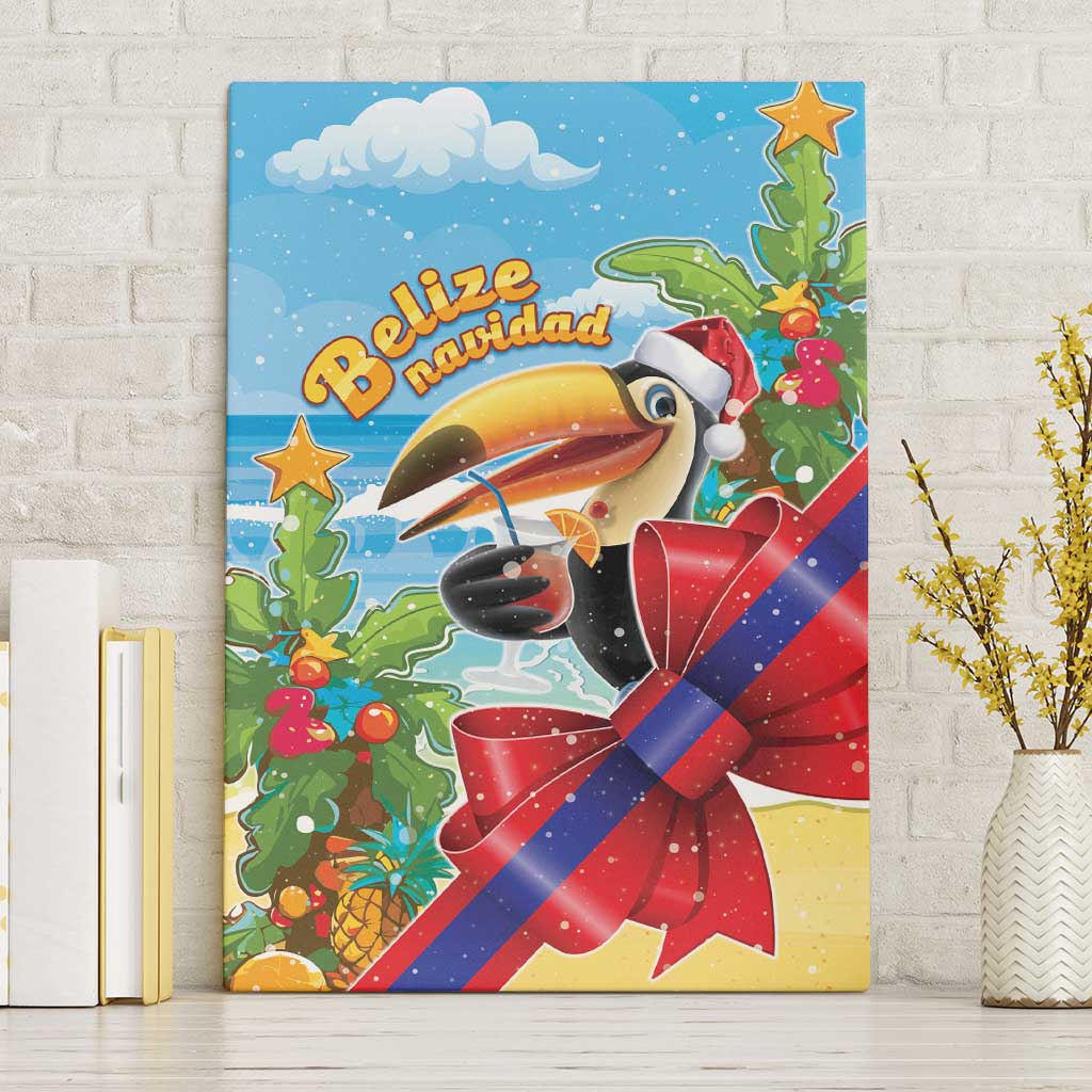 Belize Navidad Christmas Canvas Wall Art Funny Santa Toucan - Wonder Print Shop