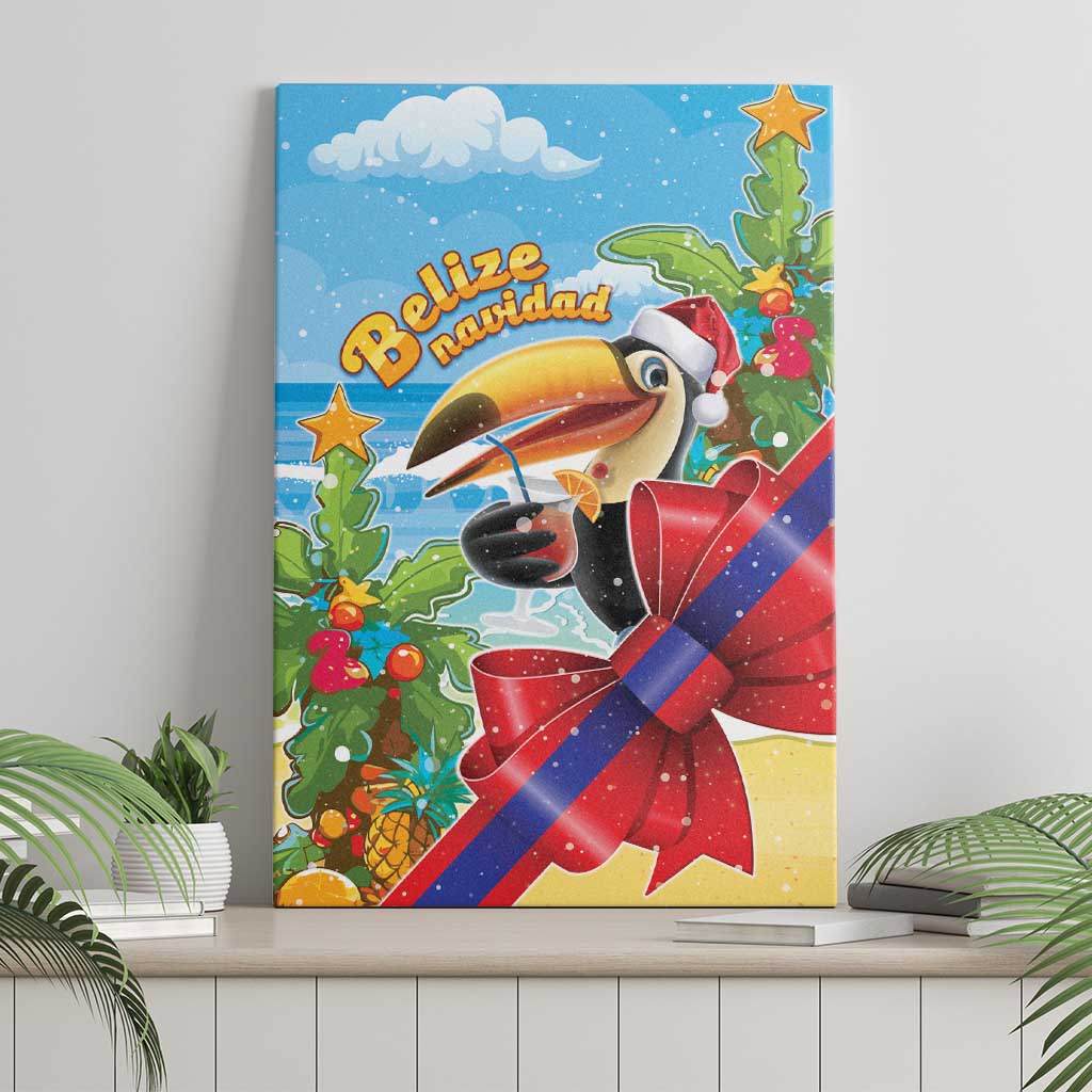 Belize Navidad Christmas Canvas Wall Art Funny Santa Toucan - Wonder Print Shop