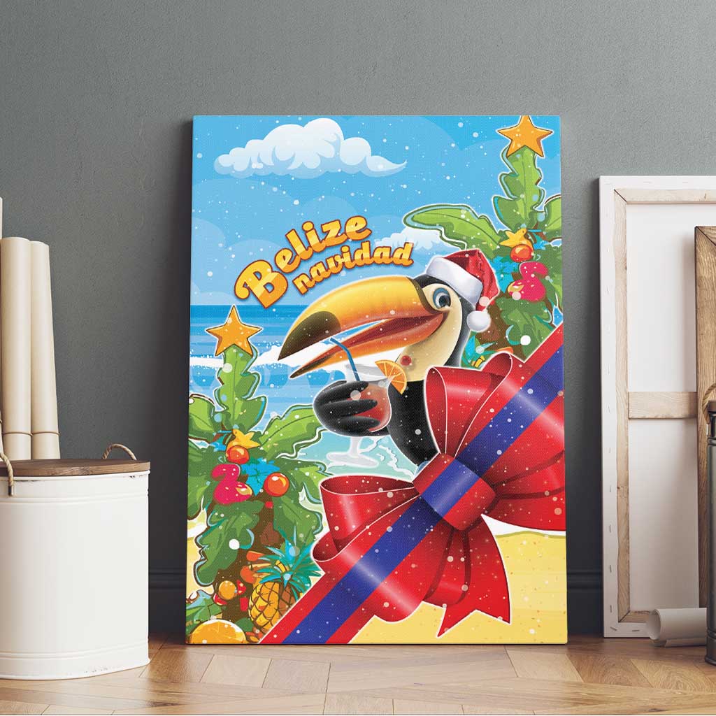 Belize Navidad Christmas Canvas Wall Art Funny Santa Toucan - Wonder Print Shop