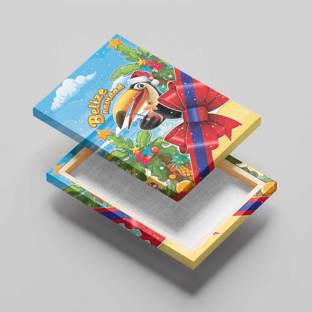 Belize Navidad Christmas Canvas Wall Art Funny Santa Toucan - Wonder Print Shop