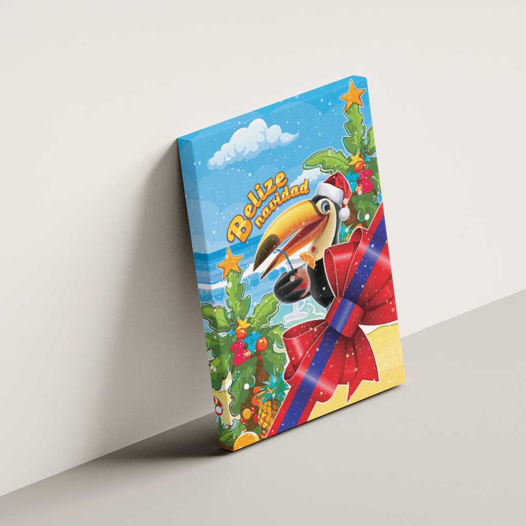 Belize Navidad Christmas Canvas Wall Art Funny Santa Toucan - Wonder Print Shop