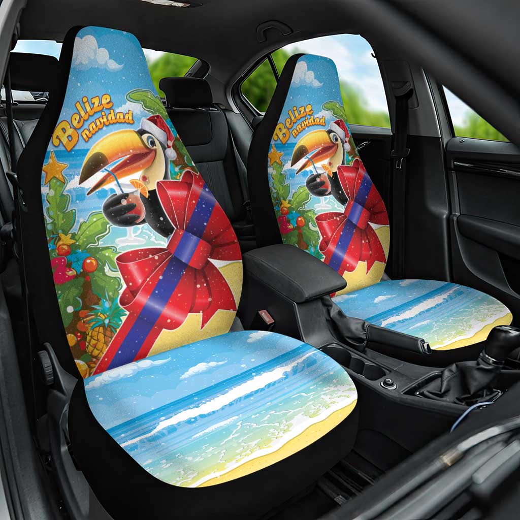 Belize Navidad Christmas Car Seat Cover Funny Santa Toucan - Wonder Print Shop