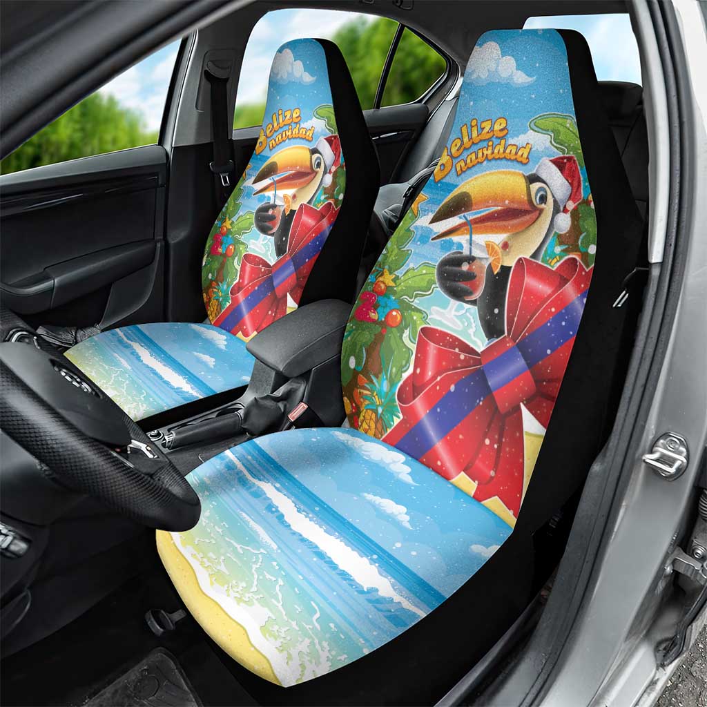 Belize Navidad Christmas Car Seat Cover Funny Santa Toucan - Wonder Print Shop