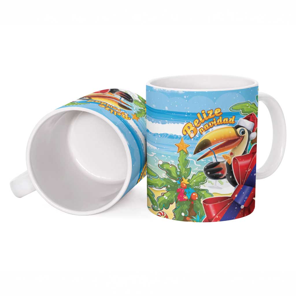 Belize Navidad Christmas Ceramic Mug Funny Santa Toucan - Wonder Print Shop
