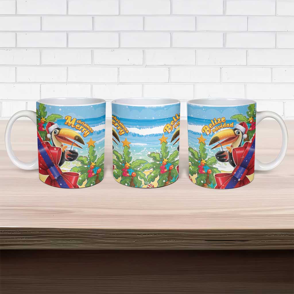 Belize Navidad Christmas Ceramic Mug Funny Santa Toucan - Wonder Print Shop