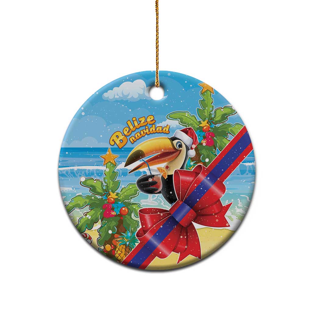 Belize Navidad Christmas Ceramic Ornament Funny Santa Toucan - Wonder Print Shop