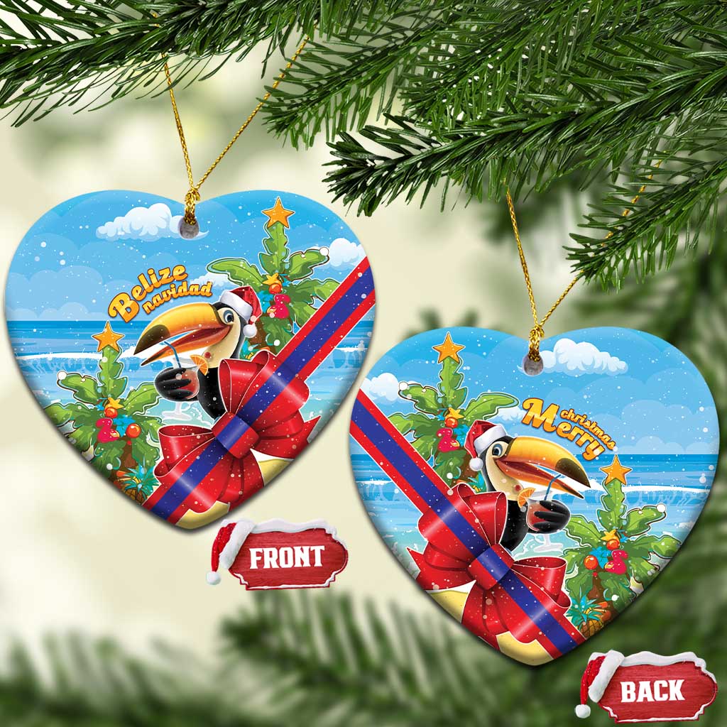 Belize Navidad Christmas Ceramic Ornament Funny Santa Toucan - Wonder Print Shop