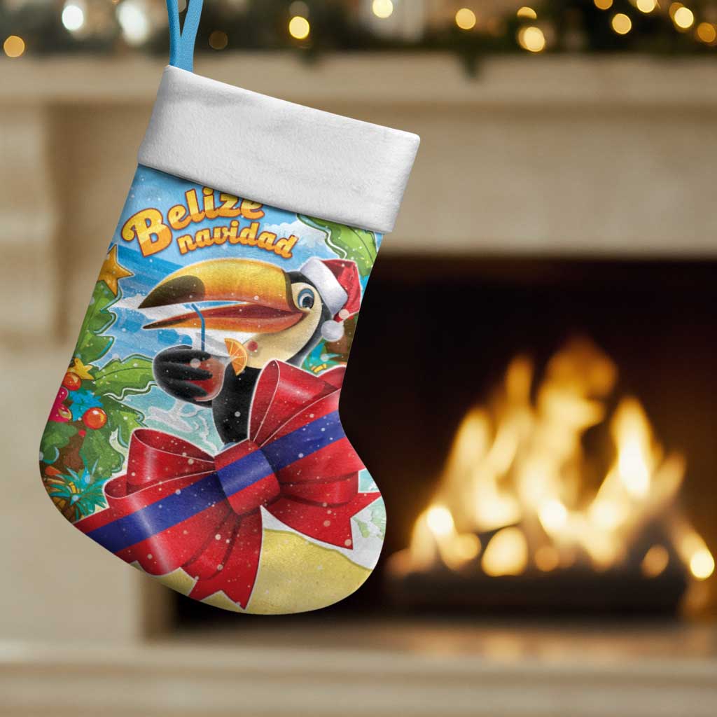 Belize Navidad Christmas Stocking Funny Santa Toucan - Wonder Print Shop