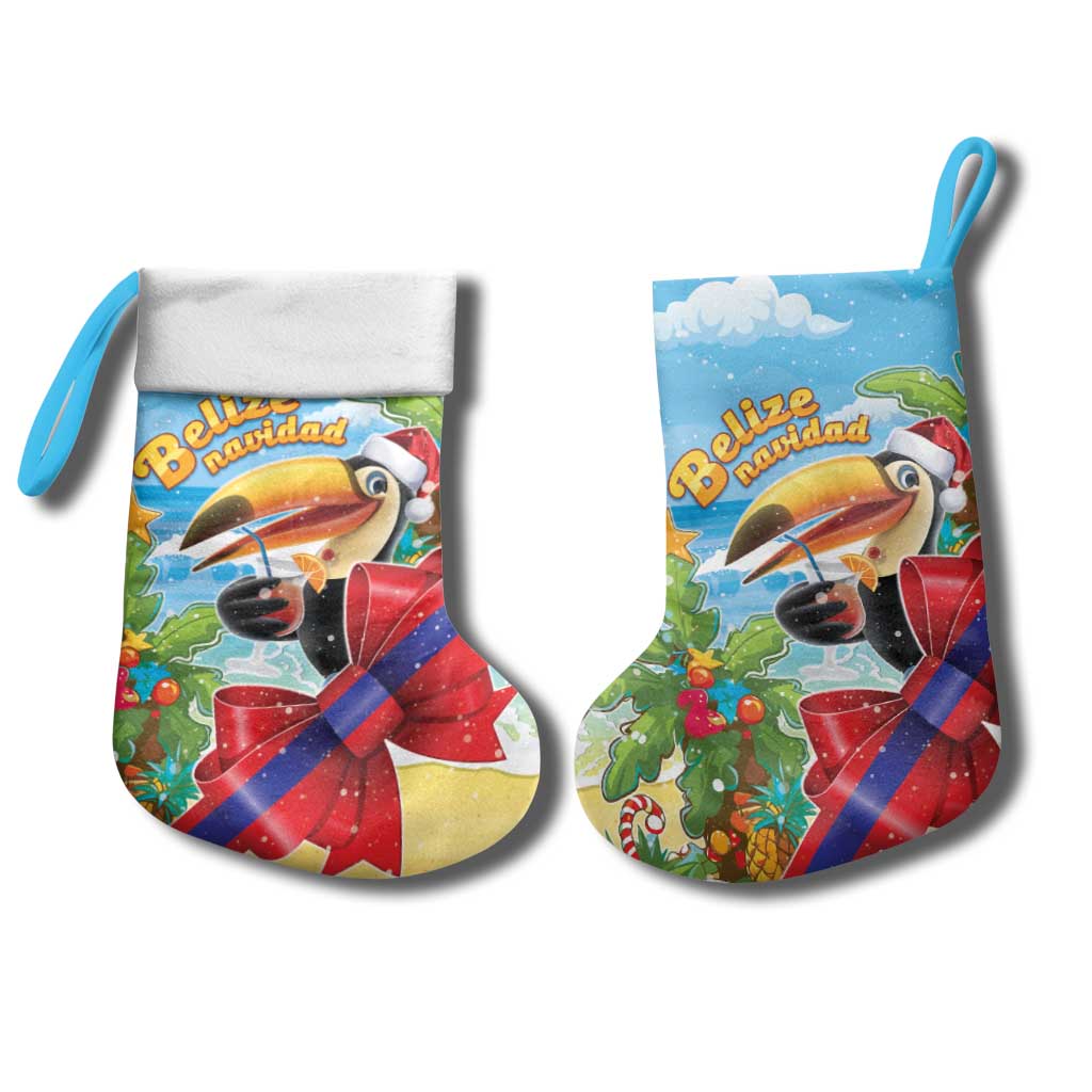 Belize Navidad Christmas Stocking Funny Santa Toucan - Wonder Print Shop
