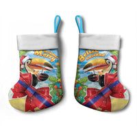Belize Navidad Christmas Stocking Funny Santa Toucan - Wonder Print Shop