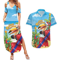 Belize Navidad Christmas Couples Matching Summer Maxi Dress and Hawaiian Shirt Funny Santa Toucan - Wonder Print Shop