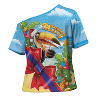 Belize Navidad Christmas Cross Shoulder Shirt Funny Santa Toucan - Wonder Print Shop