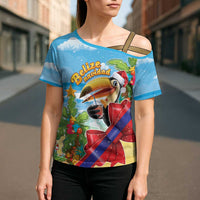 Belize Navidad Christmas Cross Shoulder Shirt Funny Santa Toucan - Wonder Print Shop