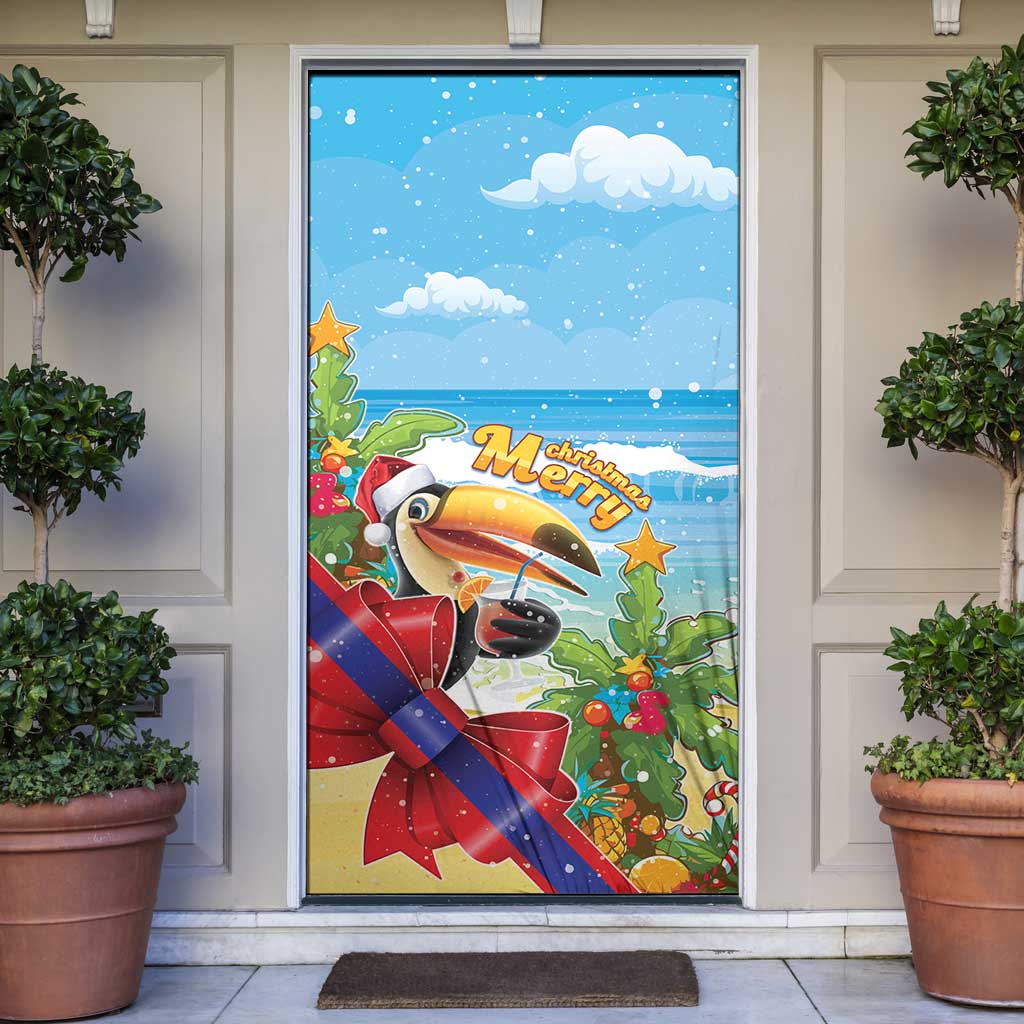 Belize Navidad Christmas Door Cover Funny Santa Toucan - Wonder Print Shop