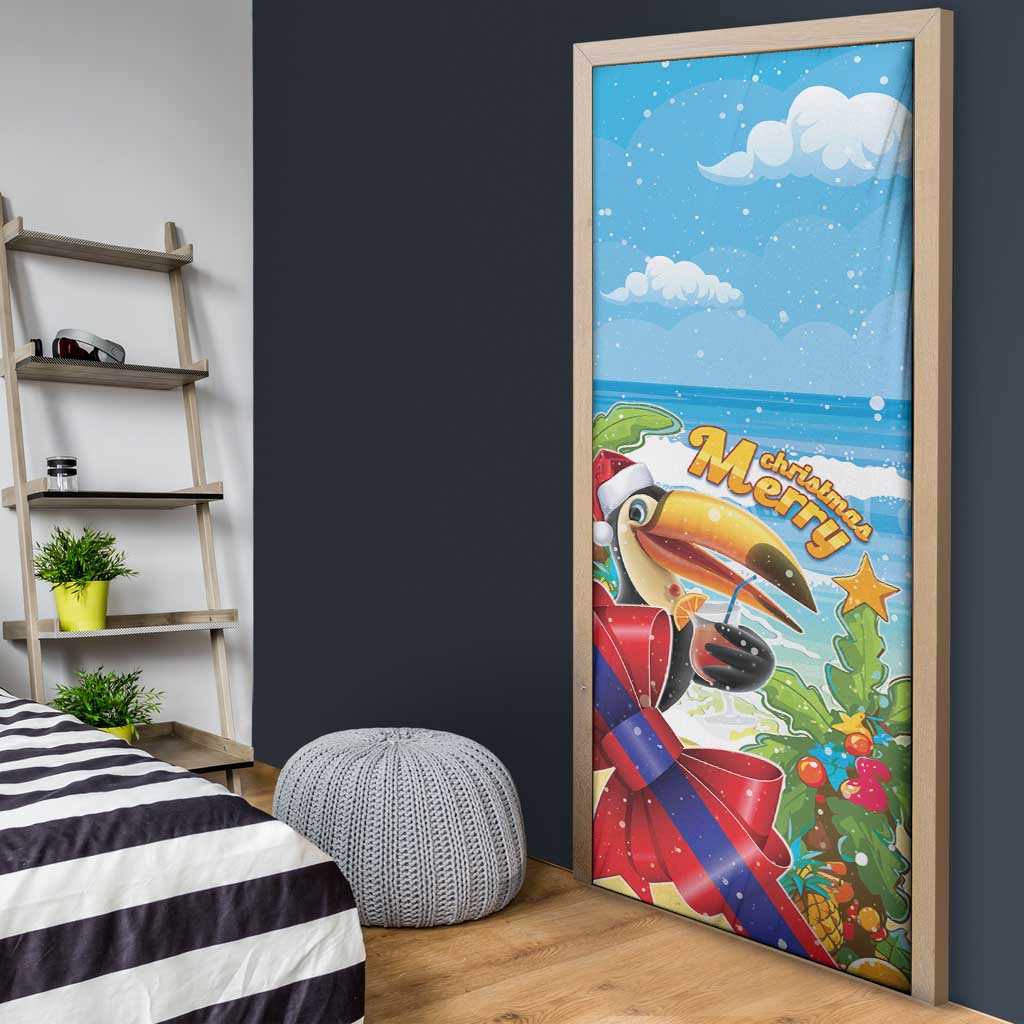 Belize Navidad Christmas Door Cover Funny Santa Toucan - Wonder Print Shop