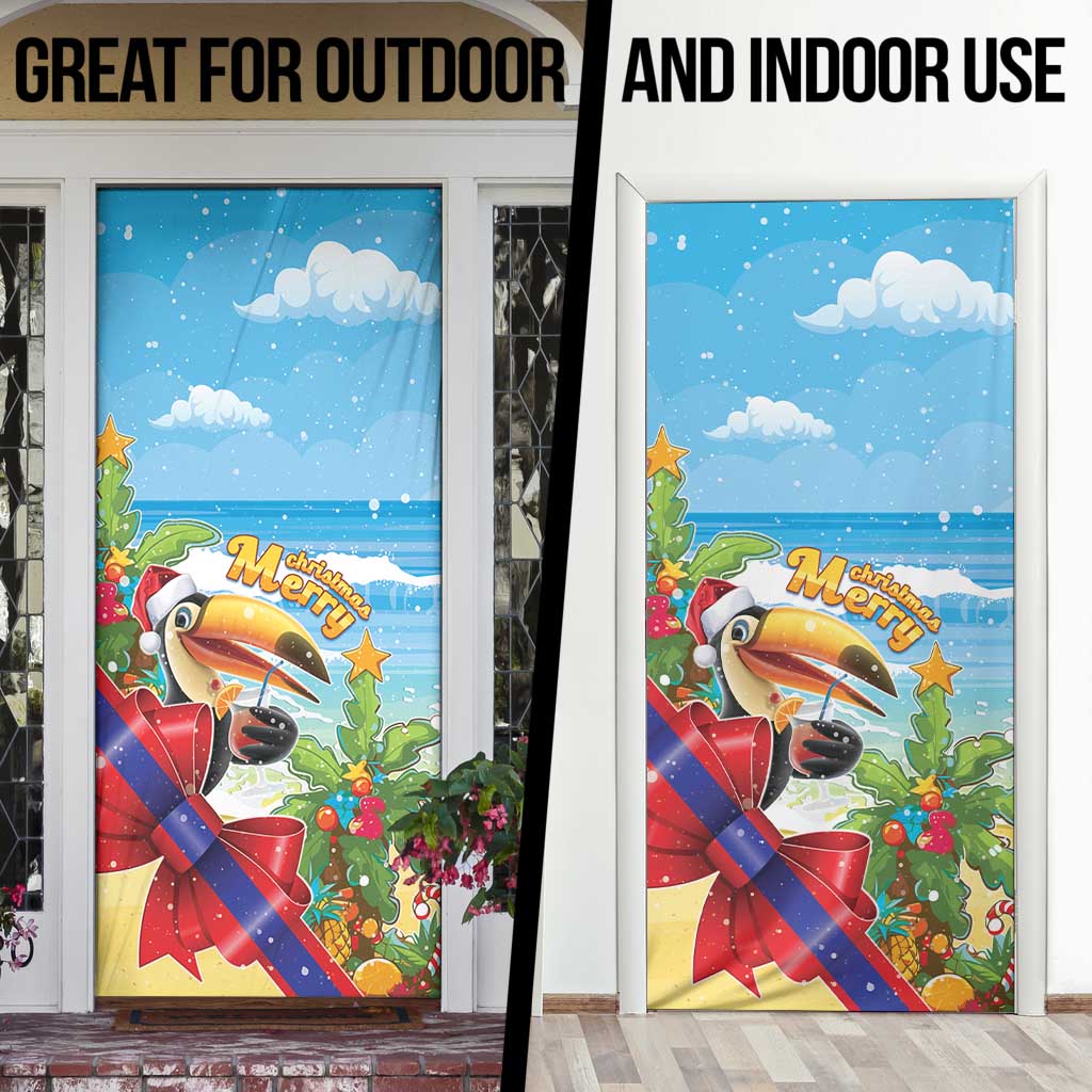 Belize Navidad Christmas Door Cover Funny Santa Toucan - Wonder Print Shop
