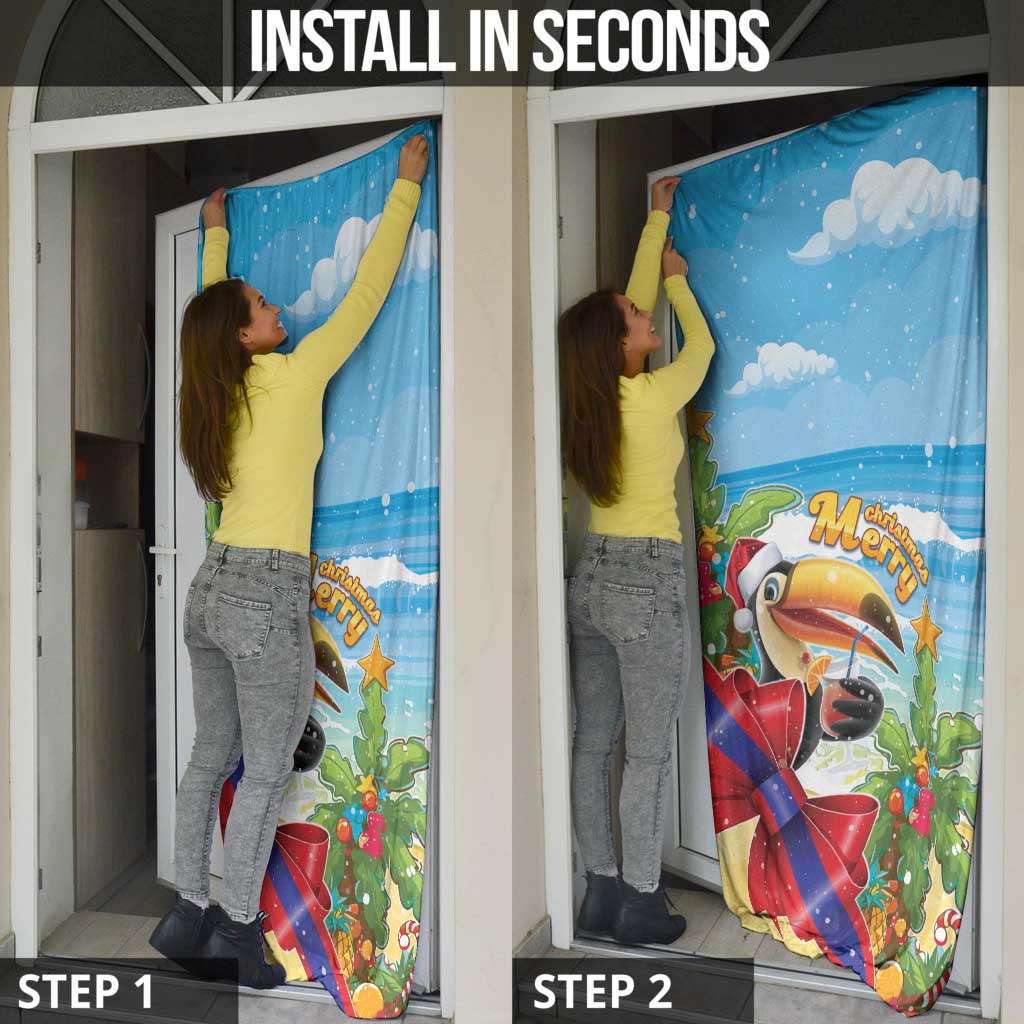 Belize Navidad Christmas Door Cover Funny Santa Toucan - Wonder Print Shop