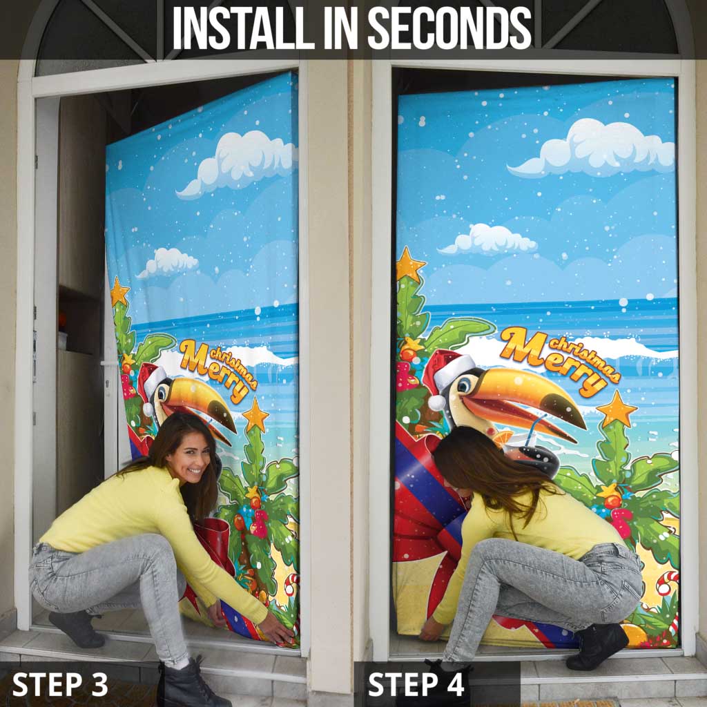 Belize Navidad Christmas Door Cover Funny Santa Toucan - Wonder Print Shop