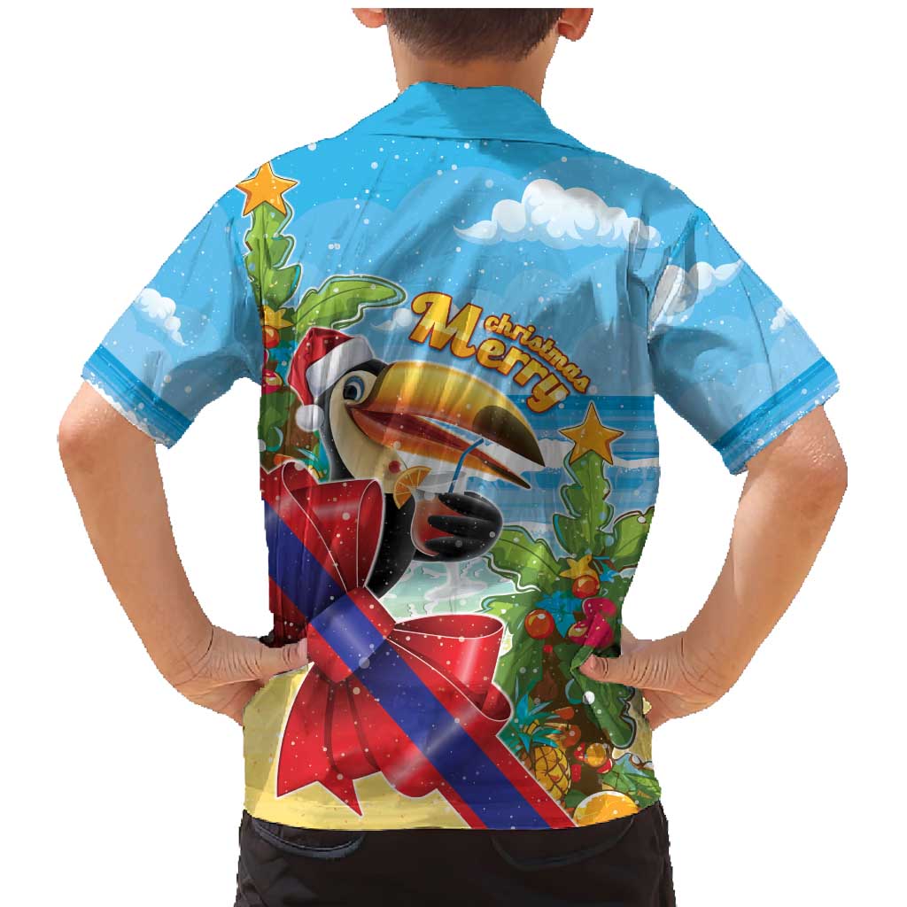 Belize Navidad Christmas Family Matching Mermaid Dress and Hawaiian Shirt Funny Santa Toucan - Wonder Print Shop