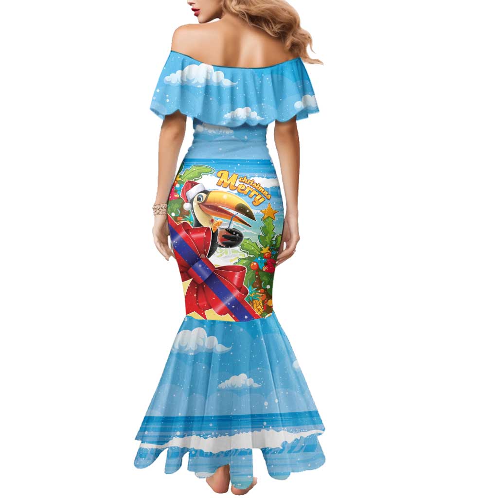 Belize Navidad Christmas Family Matching Mermaid Dress and Hawaiian Shirt Funny Santa Toucan - Wonder Print Shop